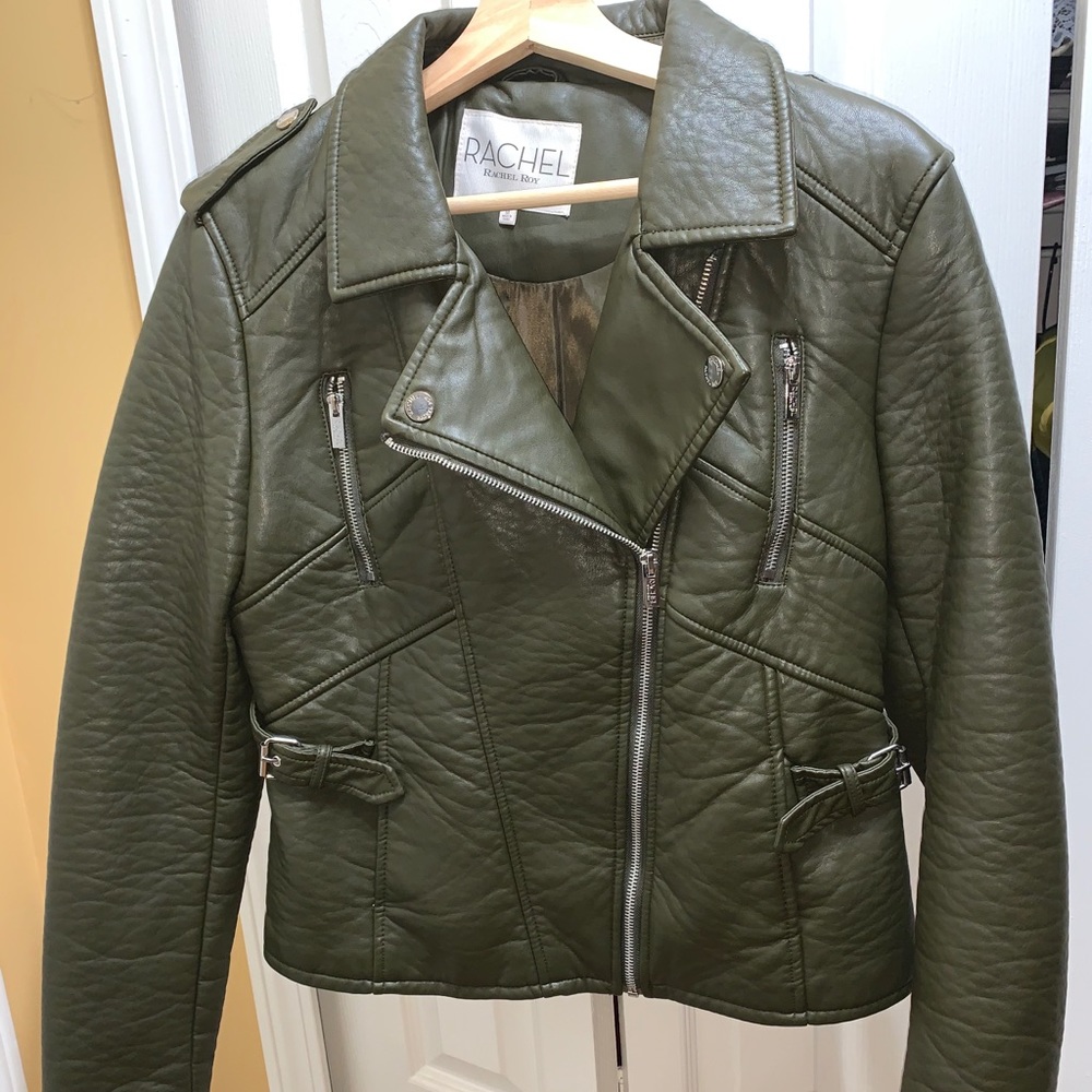 Rachel Roy vegan leather coat NEW Sz M